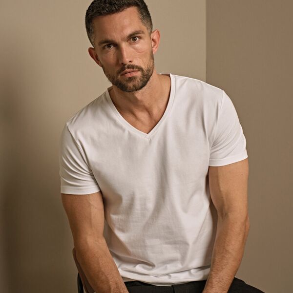 Stretch v-neck tee (401) Thumbnail