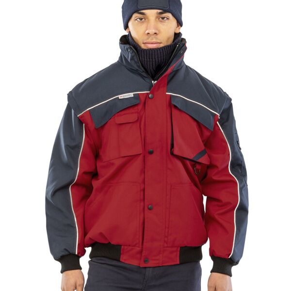 Work-Guard zip sleeve heavy-duty pilot jacket Thumbnail