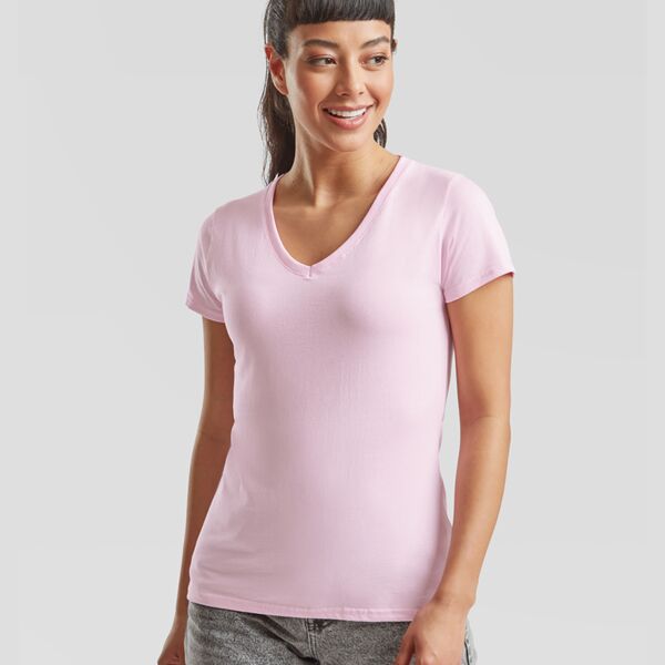 Fruit of the Loom Lady Fit Value V Neck T-Shirt Thumbnail