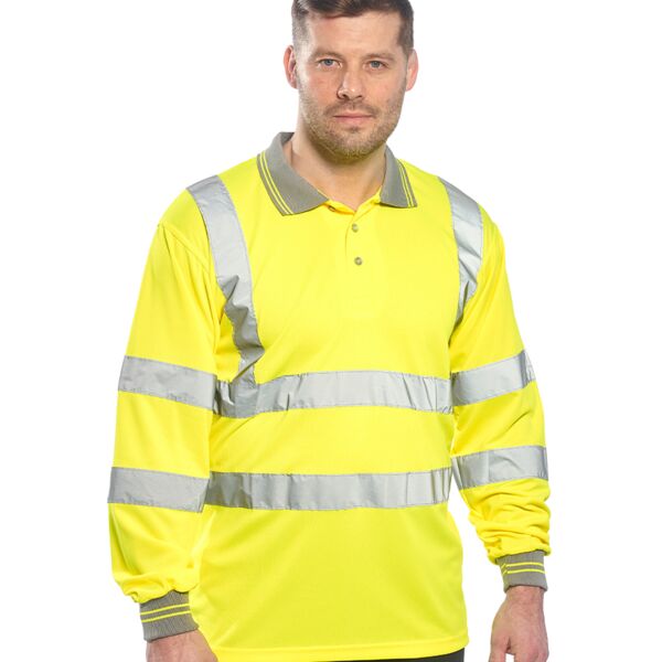 Portwest Hi-Vis Long Sleeve Polo Shirt Thumbnail