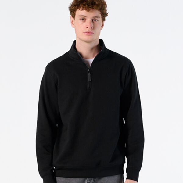SOL'S Stan Contrast Zip Neck Sweatshirt Thumbnail