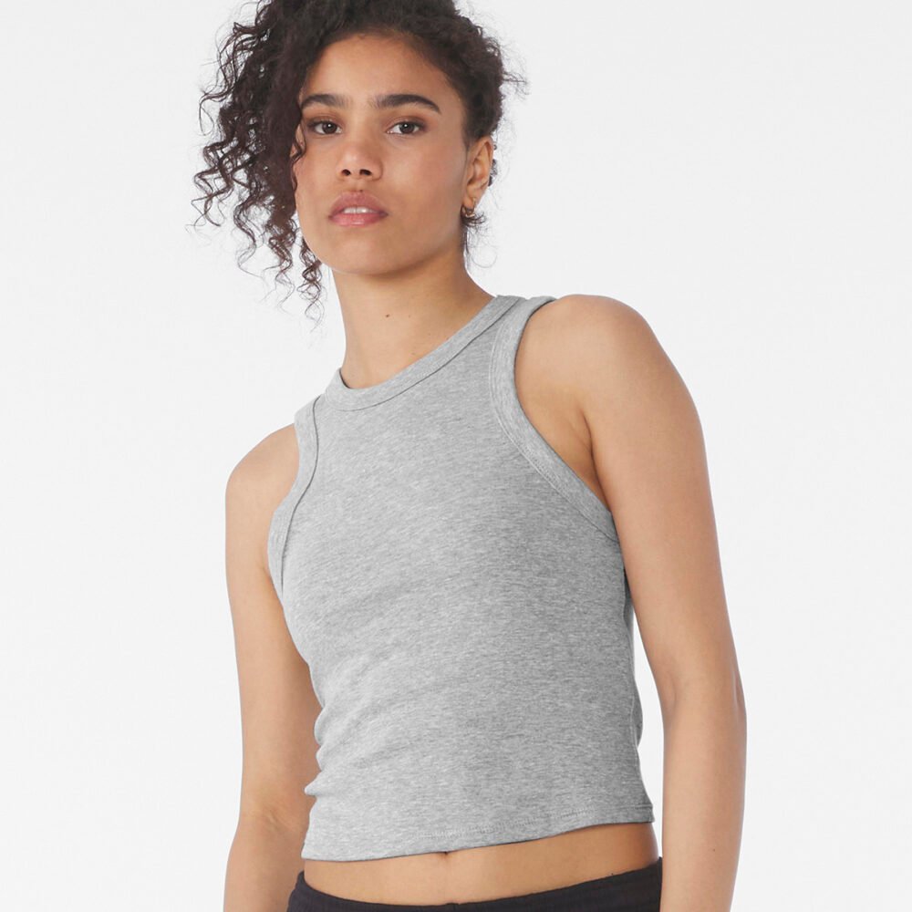 Womens micro rib racer tank